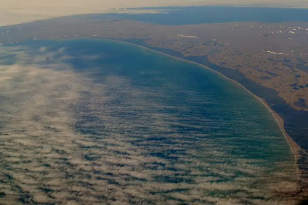 The shoreline of what I'm pretty sure was an Alaskan island.